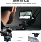 NEEWER Field Monitor Mount Holder with Cold Shoe 360 Swivel 180 Tilt Anti Twist Screw Compatible with Atomos Ninja 5" & 7" Camera Monitor, SmallRig Camera Cage, MA019