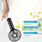 Miady 2-Pack Upgraded 5000mAh Portable Handheld Fan 3 Speed Mini USB Strong Wind 7-20 Hours Runtime Personal Electric for Travel Office Outdoor