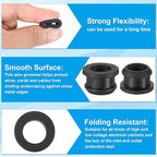 PATIKIL 15mm / 9/16 Inch Drill Hole,7/16 Inch ID Rubber Grommets, 12Pcs Top Hat Grommet for Wiring Eyelet Ring Gasket Automotive Firewall Cable Hole Plugs Wires Protection, Black