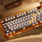 GravaStar Mercury K1 Pro Wireless Mechanical Gaming Keyboard, Aluminum Alloy 75% Layout, Hot-Swappable RGB Custom Keyboard with Linear Switches – Handcrafted Battle-Worn Yellow Edition