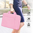 Ferkurn Laptop Bag Case for Women Men Computer Bag Compatible with HP Envy Pavilion Omen/LG Gram/MSI/Dell Inspiron XPS/Lenovo/Acer, Shoulder Strap Carrying Messenger Briefcase, Pink, 15.6 16 Inch