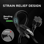 LUCKY TL Indoor Outdoor Extension Cord, 16/3 Gauge Black Long Extension Cord 50ft, Waterproof Flexible Case, Made of Pure Copper, 13A 1625W 16AWG SJTW, 3 Prong Heavy Duty Wire, ETL