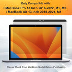 Privacy Screen MacBook Pro 13 Inch(2016-2022, M1, M2) & MacBook Air 13" (2018-2021, M1), Magnetic Anti Glare Blue Light Filter with Camera Cover, Anti Spy Laptop Screen Protector for Mac 13 In