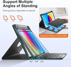 for iPad 11th 10th Generation Case with Keyboard, Magnetic 720° Rotatable Cover Detachable Wireless Bluetooth Backlit Keyboard with Pencil Holder for iPad 11 inch A16 2025 & 10.9 inch 2022 -Black