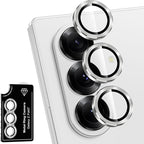 for Samsung Galaxy Z Fold 7 Camera Lens Protector, Individual Metal Ring Tempered Glass Lens Cover, [Strong Adsorption] Scratch Resistant Ultra-Thin HD Clear Lens Cover, 1 Set-Gray