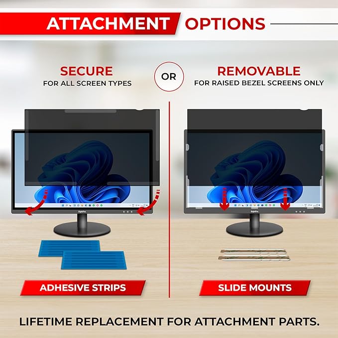23.8 Inch 16:9 [2 Pack] Computer Privacy Screen Filter for Monitor - Privacy Shield and Anti-Glare Protector