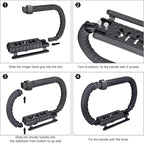 3-Shoe DSLR/Mirrorless/Action Camera Camcorder Phone Stabilizer Expansion Cage Mount Moviemaking Holder Rig YouTube Tiktok Vlogging Video Kit Compatible with GoPro Canon Nikon Sony iPhone Android