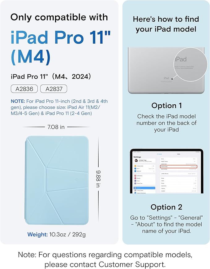 MOFT Dynamic Folio Case for iPad Pro 11 Inch 2024 5th Gen(M4), Silm Magnetic Stand Case with 20+ Viewing Angles, Auto Wake/Sleep, Ultra Thin, Soothing Mist x Misty Cove