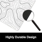 ITNRSIIET Mouse Pad with Stitched Edge Premium Textured Smooth Precise Operation Waterproof Washable Non-Slip Rubber Base Desktop Protection Mat, 10.2×8.3×0.12 inches, Topographic Contour White