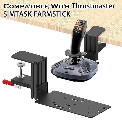 Flight Sim Game Joystick Desk Mount,Hotas Mount - Compatible with Thrustmaster T. Flight Hotas One/4/X,Sol-R2/Sol-R1,SimTask Farmstick,WINWING URSA MINOR Series,G Extreme 3D Pro,Turtle Beach VelocityOne Flightstick and PXN 2113 PRO