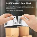 Rockin Rolls Direct Thermal Shipping Labels - Pack of 500-4x6 Thermal Labels Fanfold, Thick, Commercial Grade, Waterproof, Smudge Proof Mailing & Address Labels, Perforated & Strong Adhesive