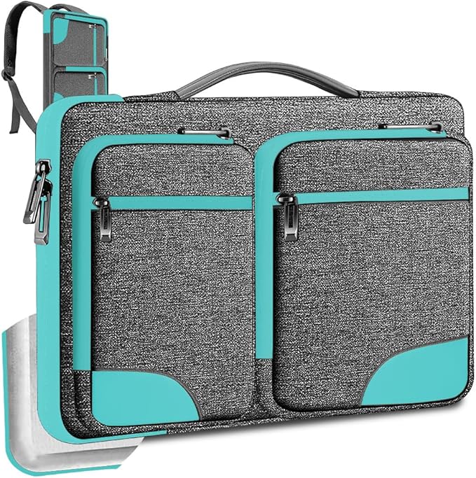 Hseok Laptop Case 15 15.6 16 inch Sleeve with Handle and Hidden Strap,Compatible with MacBook Pro 15.4 16, 360° Protective PC Briefcase with 4 Pockets for Laptop Accessory,Easy to Carrying,Sapphire