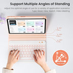 BLUTLOTUS for iPad 11th A16 10th Generation Case with Keyboard - 7 Colors Backlit Wireless Detachable Folio Keyboard Cover with Pencil Holder for iPad 11'' A16 2025 10th Gen 10.9 Inch 2022 (Pink)
