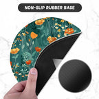 ITNRSIIET Round Mouse Pad with Stitched Edge Premium-Textured Waterproof Non-Slip Rubber Base Desktop Protection Mat Diameter 8.7 inches, Beautiful Flowers