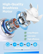 Handheld Fan, Mini Small Portable Turbo Fan, Rechargeable with 4 High Speeds Personal Fans, Max 16H Runtime, For Travel, Office, Outdoor - Silver