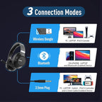 Wireless Bluetooth Headsets with Microphone for Computer, Headphone Foldable Over Ear Soft 40H with Retractable Mic, USB Dongle for PS5 PS4 PC Cellphone Laptop
