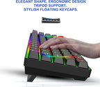 Snpurdiri 60% Wireless Gaming Keyboard and Mouse Combo,LED Backlit Rechargeable 2000mAh Battery,Small Membrane But Mechanical Feel Keyboard + Popular RGB Mice for Gaming,Business Office
