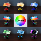 Wireless Induction Audio Bluetooth Speaker 5in1 Phone Holder Emergency Rechargeable (3000mAh) with Colorful Ambient Light 300° Foldable for Tablet iPhone Android, Gifts for Men Women (Black)