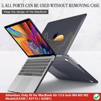 CISSOOK Compatible with MacBook Air 13.6 Inch M4 M3 M2 Case 2022 2023 2024 2025, Crystal Black Plastic Hard Shell Case Cover for MacBook Air 13.6" A3240 A3113 A2681, Sun & Mountain