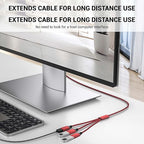 6.6FT USB Splitter 3 in 1 Out, A Male to 3 Female Extension Y Cable Support Charging and Data Transfer for TV/PC/Laptop/Keyboard/ PS4/5/ Flash Drive/LED Etc.(Red)