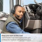 BlueParrott B650-XT Mono Bluetooth Wireless Headphones 96% Noise Canceling Over Head Trucker Headset with Mic, 100% Voice Control, IP54-Rated Protection, Active Noise Cancellation, 36 hrs. Talk Time