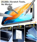 2 pack Full 9H+ Military Grade Glass Screen Protector for iPhone 16 + 2 pack Camera Lens Protector with easy Installation Frame Case Friendly Shatterproof Tempered Glass 9H+ Hardness HD Clear Anti-Scratch Glass Full Edge Coverage (6.1) iPhone 16
