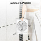 Portable Table fan, Window Fan,Small Box Fan with 3 Powerful Speed & 4 Timer Setting, 270° Pivoting Quiet Square DC Fan for Home Office Bedroom Bathroom Kitchen