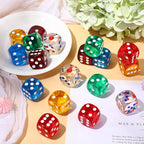 18 Pcs Casino Theme Party Dice Large Opaque Jumbo Acrylic D6 Dice for Casino, Craps, Table Games and Board Games(25 mm,Clear Color)