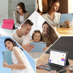 Android Tablet with Keyboard,10 inch Android 15 tablet, 24GB RAM 128GB ROM, 1TB Expand, Octa-Core, Widevine L1, 2.4G/5G WiFi, 8000mAh, Bluetooth, GMS, 2 in 1 Tablet with Case, Mouse, Stylus（Green）