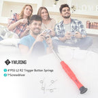 4Pcs for PS5 L2 R2 Trigger Button Springs for Sony PlayStation 5 PS5 Metal Trigger Keys Springs Controller Assembly Replacement with Screwdriver Tools