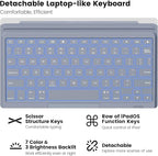 Nillkin iPad 9th Generation (10.2", 2021) Case with Detachable Keyboard, Magic Trackpad, 7-Colors Backlit, Portrait/Landscape Modes, Rugged Keyboard Case with Camera Cover for iPad 8th/7th Gen, Gray