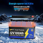 12V 100Ah Dual Purpose Marine Cranking LiFePO4 Lithium Battery Bluetooth 1200CCA / 1500MCA, Starting Lithium Batterys with Self-Heating, Built-in 200A BMS, Perfect for Trolling Motor, Boat