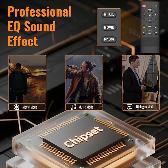 BESTISAN Bluetooth Bookshelf Speakers, Powered Computer Speakers with 4 Inch Woofer, TV Speakers with Optical/RCA/USB/Sub Out for PC and Turntable