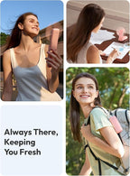 Aecooly Slim Handheld Fan, Mini Thin Portable Fan, Small Rechargeable Pocket [24H Max Cooling Time], Battery Powered Foldable Personal for Travel, Summer, Gifts for Women, Girls -Pink