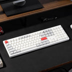 Keychron Q6 Max QMK/LAUNCHER Wireless Bluetooth/2.4 GHz/USB-C Wired Custom Mechanical Keyboard, Full Size Programmable Knob RGB Backlit Hot-Swappable Gateron Brown Switch for Mac Windows Linux - White