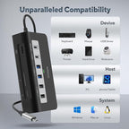 USB C Hub, INTPW 9-in-1 USB Multiport Adapter with 4K HDMI, PD 100W, USB-C and 2 USB A 3.0 5Gbps, 2 USB A 2.0, SD/TF Card Reader, Aluminum USB Hub for Laptop, iPhone 16/15 Series, MacBook, iPad