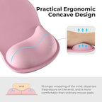 EooCoo Ergonomic Mouse Pad with Gel Wrist Rest Support Middle Concave Design, Relieve Wrist Pain Mousepad, Non-Slip Base for Laptop, Computer, Office Desk Accessories for Women, Carpal Tunnel Syndrome
