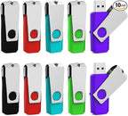 Aiibe 32GB Flash Drive 10 Pack 32GB USB 3.0 Flash Drive Thumb Drives USB Drive 32 GB Jump Drives Memory Stick (10 Pack, 5 Mixed Colors: Black Red Cyan Green Purple)