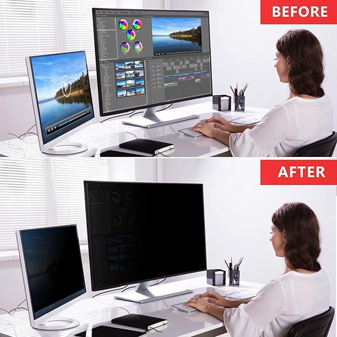 [2 Pack] 22 Inch Computer Privacy Screen Filter for 16:10 Aspect Ratio, Eye Protection, Anti-Glare, Anti-Blue Light Computer Monitor Privacy Filter, Removable Anti-Scratch 22in Protector Film