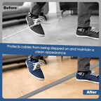 Floor Cord Cover for Wires on Floor Self Adhesive Cord Hider Floor Cable Management Wire Covers for Cords Protector Prevent Cable Trips Cord Cavity W 0.51" x H 0.31", Gray Wood, 20Ft