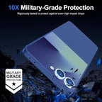 for Samsung Galaxy Z Flip 7 Camera Lens Protector, Individual Metal Ring Tempered Glass Lens Cover, [Strong Adsorption] Scratch Resistant Ultra-Thin HD Clear Lens Cover, 1 Set-Blue