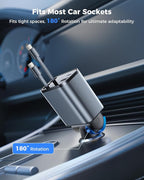 [2024 Upgraded] 4 in 1 Retractable Car Charger, SUPERONE Smaller Fast Car Phone Charger 69W with Cord, USB C and iPhone Car Charger Adapter, Compatible iPhone 15/15 Pro Max/14/13/12/11, Sumsung