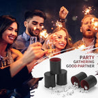 5 Pack PU Leather Dice Cup Set with 6 Dot Dices Felt Lined Quiet Shaker for Yahtzee Bar Party Family Dice Games,Red/Black
