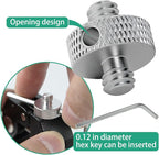 Camera Mount Screw 1/4" Male to 1/4" Male & 1/4" to 3/8" Tripod Screw Adapter with Hole 7 Pcs Set for Camera Tripod Mount Light Stand DSLR Equipped with Hex-L Key (Silver)