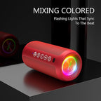 Ortizan Portable Bluetooth Speaker: IPX7 Waterproof, 24W Loud Sound, Deep Bass, Bluetooth 5.3, LED Lights, Wireless Stereo Pairing, 30H Playtime, for Home/Outdoor/Party/Beach, Birthday Gift (Red)