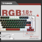 YUNZII B75 PRO Wireless Mechanical Keyboard,75% Layout with Knob,Hot Swap Gasket Custom Structure,Creamy Pre-lubed Switches,RGB Backlit,Bluetooth/Type-C/2.4G for Win/Mac(Cocoa Cream V2 Switch,Black)