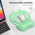 TECKNET Gel Mouse Pad with Wrist Rest, Ergonomic Office Mousepad with Wrist Support - Non-Slip & Smooth Surface Comfortable Desk Accessories Mat for Office, Gaming and Study - Green