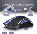 HITIME XVX Wired Gaming Mouse, 12000 DPI RGB Mouse with 12 Backlit Modes & 7 Macro Buttons, PC Gaming Mice Support DIY Keybinding, Gamer Computer Mice for Laptop PC Mac Windows, Kanagawa