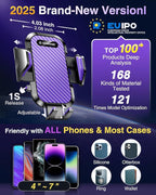 VANMASS Car Phone Holder Mount 2025 Upgraded [Patent Steel-Hook] Car Vent Phone Mount Clip Military-Grade Shockproof Cell Phone Car Mount Handsfree Truck Stand Vent Cradle for iPhone 16 Android,Purple
