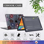 CISSOOK Case for MacBook Air 13 inch M1 Chip A2337 A2179 A1932 2021-2018 Release, Protective Black Shell with Keyboard Skin + Screen Protector for MacBook Air 13-inch with Touch ID, Texture Flowers